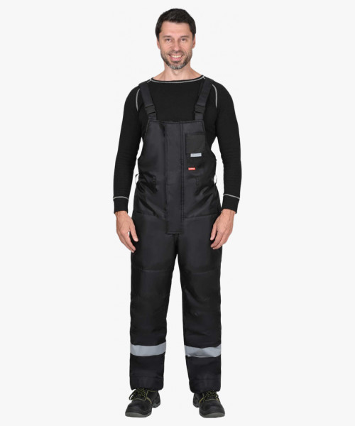 Полукомбинезон мужской зимний универсальный, черный, СОП 50мм