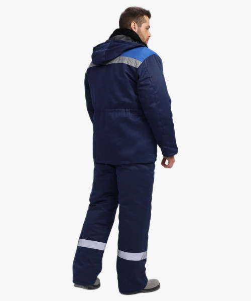 Куртка зимняя Стандарт (тк.Смесовая,210), т.синий/васильковый