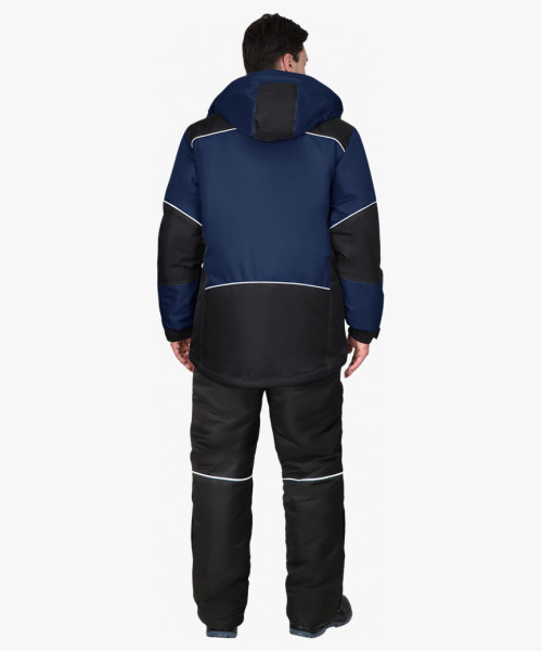 Куртка мужская зимняя СИРИУС-АРКТИКА, тёмно-синяя с черным