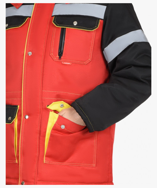 Костюм мужской зимний СИРИУС-ТИТАН куртка дл., полукомбинезон, красный