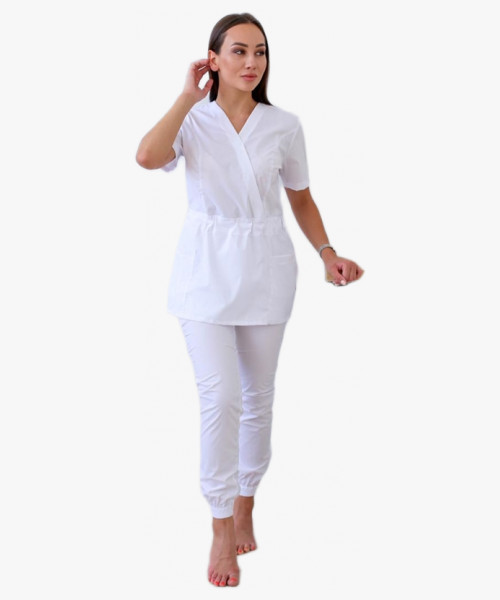 Костюм женский хирургический Модерн-004 (тк.Стрейч,120) MedLine, т.синий