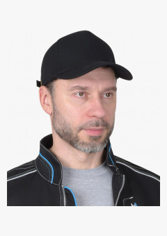 Кепка-бейсболка чёрная (пакет по 50 шт.,в упаковке 200 шт.)