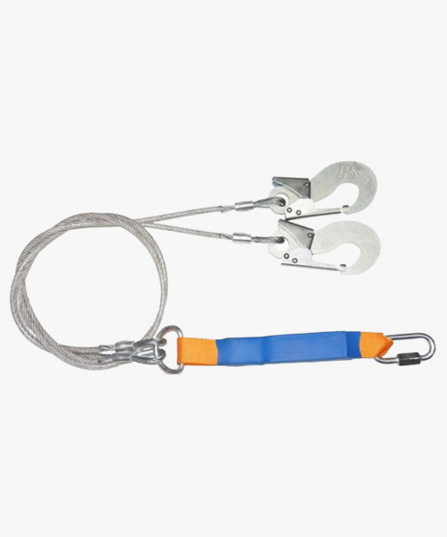 Строп аБд+Кс (стальной трос) двойной с амортизатором 2 монт.+1 соед.кар. 1,5м