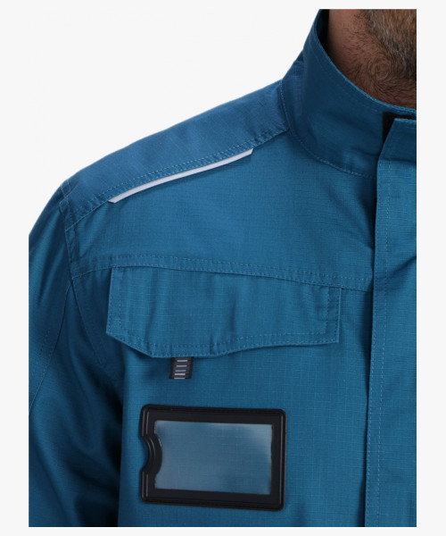 Костюм мужской летний ProfLineSpecialist-1 (тк.РипСтоп,240) брюки, циан/черный