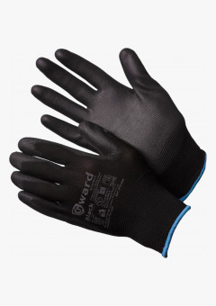 Black Перчатки нейлоновые черного цвета с полиуретановым покрытием