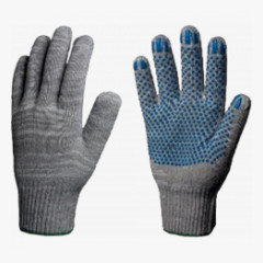 Перчатки х/б 10кл. СТАНДАРТ с ПВХ ТОЧКА 39-41гр. 116текс, серые (10 пар)