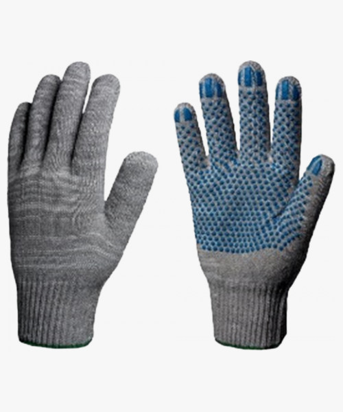 Перчатки х/б 10кл. СТАНДАРТ с ПВХ ТОЧКА 39-41гр. 116текс, серые (10 пар)