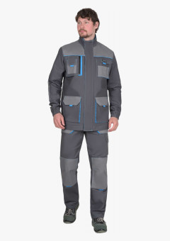 Куртка СИРИУС-ДВИН т.серый со ср.серым и голубой отделкой пл. 275 г/кв.м