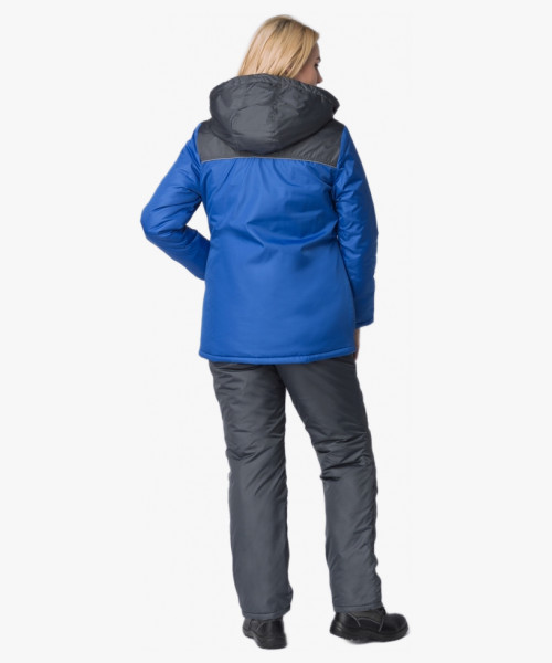 Куртка зимняя женская Сакрин (Дюспо), васильковый/темно-серый