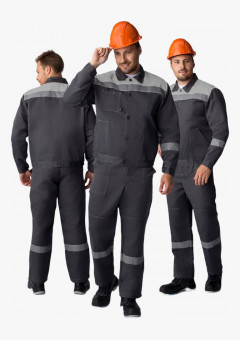 Костюм Лигор-2 СОП У. (тк.Смесовая,210) п/к, т.серый/св.серый