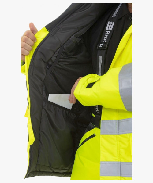 Куртка-парка сигнальная зимняя Brodeks KW220, цвет жёлтый