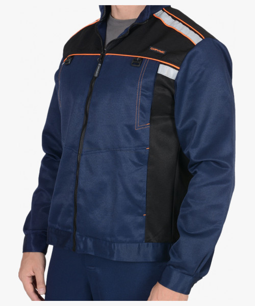 Костюм СИРИУС-ПРАКТИК-1 куртка, п/к т.синий с черным