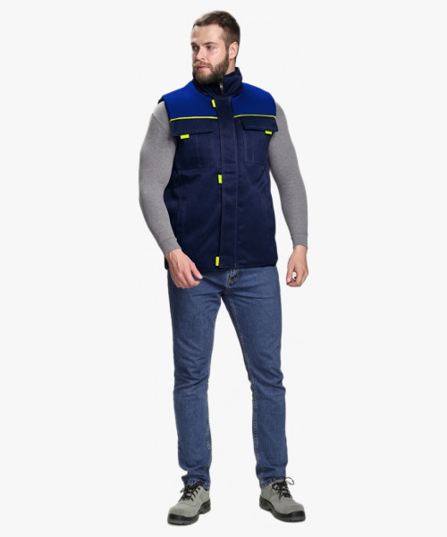 Жилет утепленный Флофт (тк.Смесовая,210), т.синий/васильковый