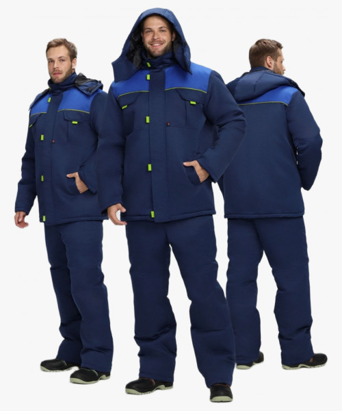 Костюм зимний Флофт-1 (тк.Смесовая,210) брюки, т.синий/васильковый