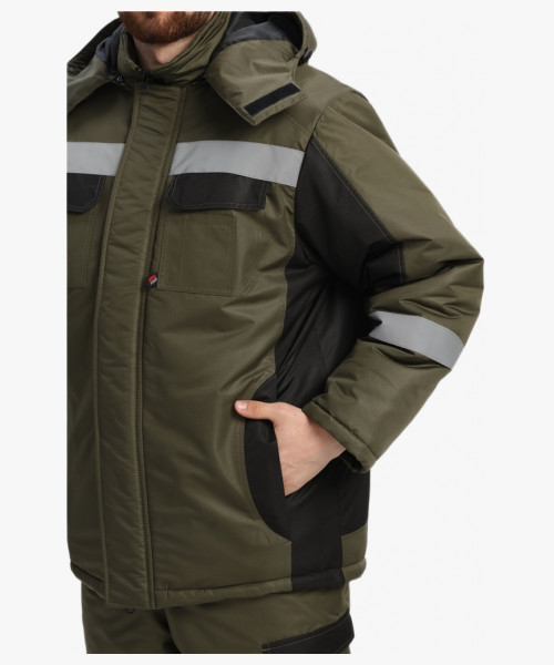 Костюм зимний Вектрон-2 СОП (тк.Таслан,135) п/к, хаки/черный