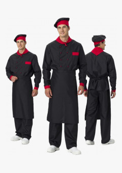 Костюм повара Су-Шеф (тк.ТиСи), черный/красный