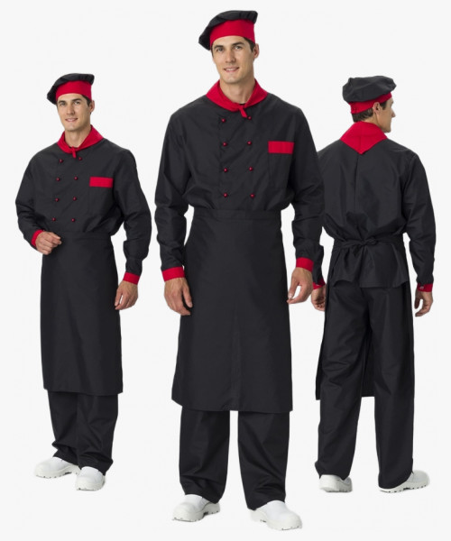 Костюм повара Су-Шеф (тк.ТиСи), черный/красный