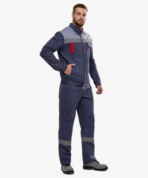 Костюм Флофт-1 СОП У. (тк.Саржа,250) брюки, т.серый/св.серый