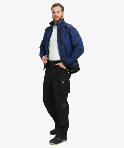 Куртка ProfLineLeader (тк.Софтшел), синий/черный