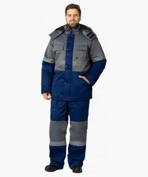 Костюм зимний Нордхард-2 СОП (тк.Смесовая,250) п/к, т.синий/серый