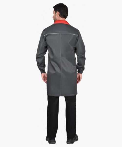 Халат СИРИУС-ФЛОРИДА мужской серый с красным