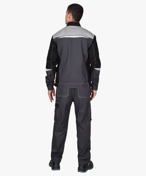 Костюм СИРИУС-МЕГА-ПРЕСТИЖ-Л куртка, брюки, темно-серый с черным