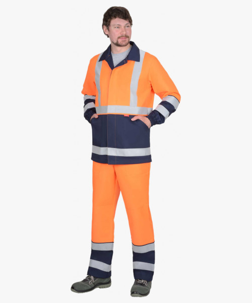 Куртка СИРИУС-ТЕРМИНАЛ-3-РОСС оранжевая с тёмно-синим