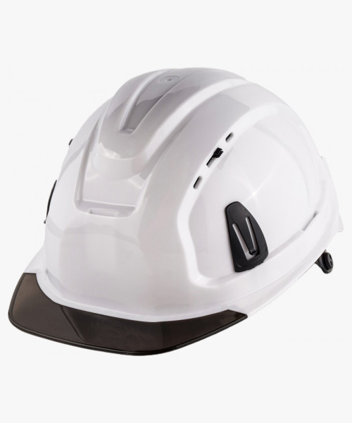 Каска защитная СОМЗ-80 Абсолют Престиж RAPID белая, серый козырёк, 783717