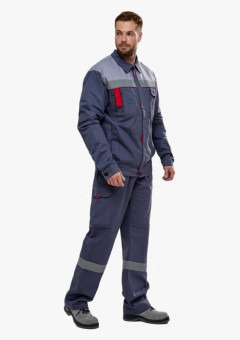 Костюм Флофт-2 СОП У. (тк.Саржа,250) п/к, т.серый/св.серый