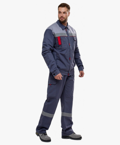 Костюм Флофт-2 СОП У. (тк.Саржа,250) п/к, т.серый/св.серый