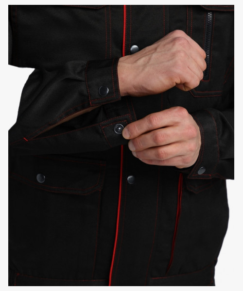 Костюм Нейч-2 СОП с капюшоном К. (тк.Смесовая,210) п/к, черный/красный