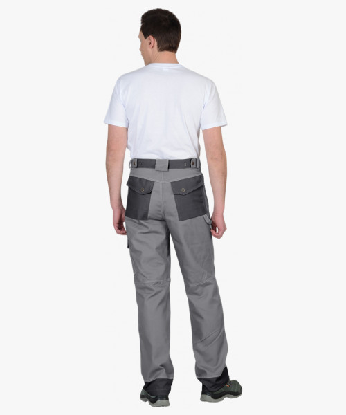 Костюм СИРИУС-ВЕСТ-ВОРК куртка, брюки ср. серый с т.серым пл. 275 г/кв.м