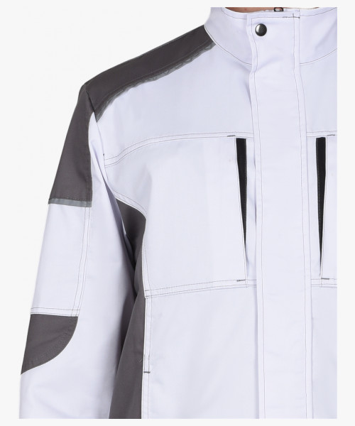 Костюм СИРИУС-ЦИТРИН куртка, брюки белый со средне-серым