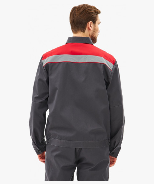 Костюм Липецк-1 СОП CH (тк.Смесовая,280) брюки, т.серый/красный