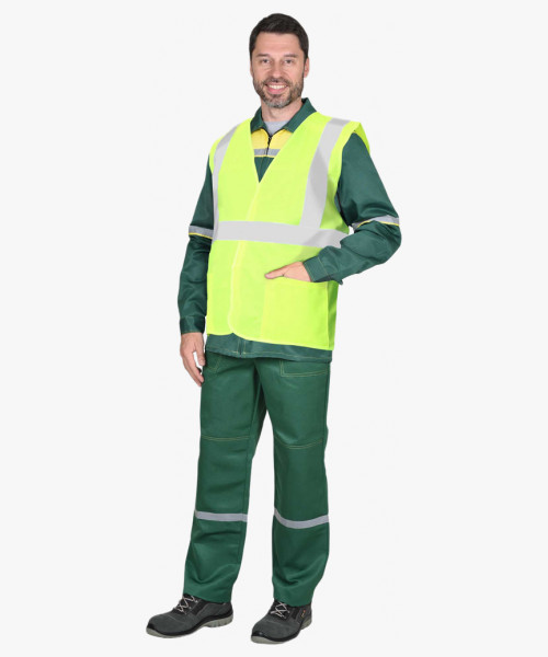 Жилет сигнальный SIRIUS класс 2, 3 СОП (трик.120 гр/м2, карманы) лимонный