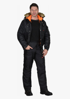 Костюм мужской СИРИУС-АЛЯСКА куртка, брюки, чёрный