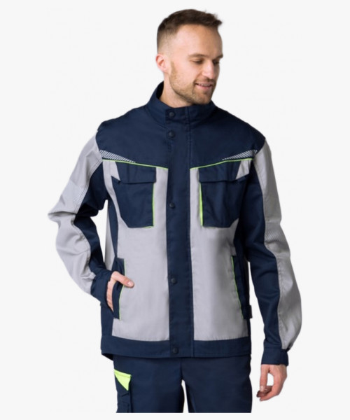 Куртка укороченная мужская PROFLINE SPECIALIST (тк.Смесовая,240), т.синий/серый