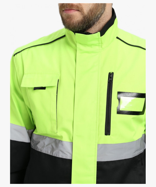 Куртка-трансформер сигнальная ProfLineSpecialist (тк.Смесовая МВО,240), желтый/черный