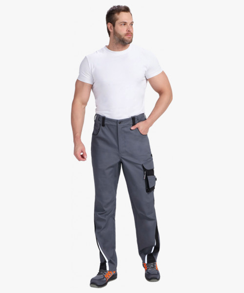 Брюки ProfLineLeader (тк.Хлопок/Спандекс,260), серый/черный