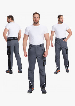 Брюки ProfLineLeader (тк.Хлопок/Спандекс,260), серый/черный