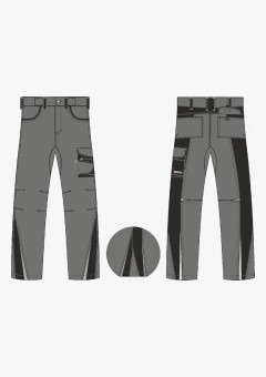 Брюки ProfLineLeader (тк.Хлопок/Спандекс,260), серый/черный