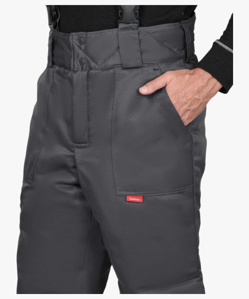 Костюм СИРИУС-РОСТ-АРКТИКА куртка, брюки, т.серый с васильковым и СОП 50 мм