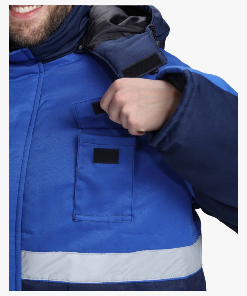 Костюм зимний Темп (тк.Смесовая,210) п/к, т.синий/васильковый