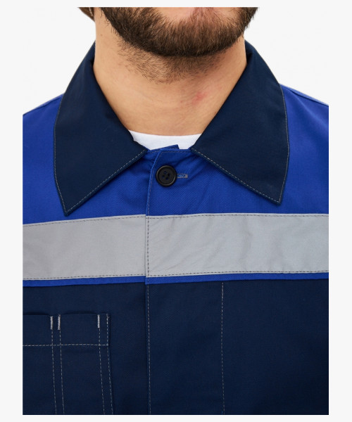 Костюм Лигор-1 Премиум СОП К. (тк.Смесовая,240) брюки, т.синий/васильковый