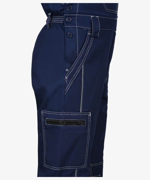 Костюм СИРИУС-ПРЕСТИЖ куртка, п/к, синий с черным и оранжевой отделкой