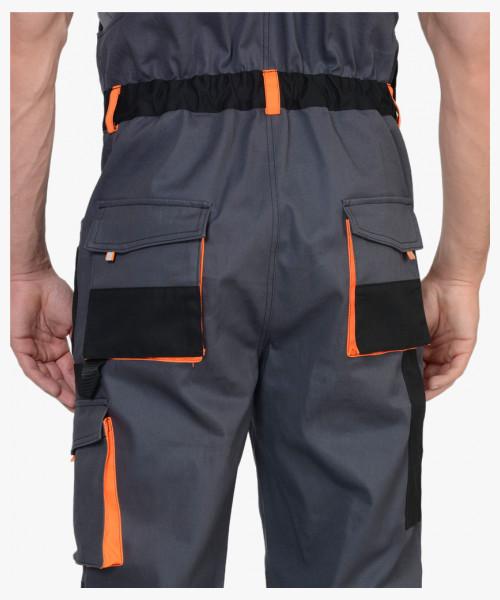 Полукомбинезон СИРИУС-МАНХЕТТЕН т.серый с оранж. и черным тк. стрейч пл. 250 г/кв.м