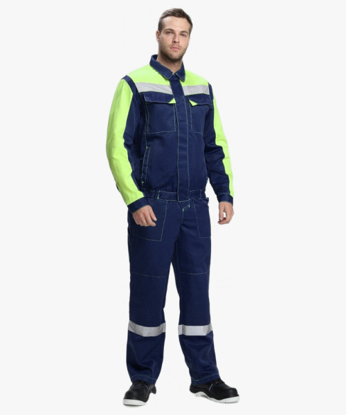 Костюм Сфера NEW (тк.Смесовая,210) п/к, т.синий/лимонный