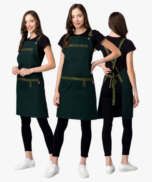 Фартук с грудкой универсальный Прага (тк.Форвард,210), хаки (023)