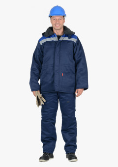 Костюм СИРИУС-БРИГАДИР куртка, брюки, синий с васильковым и СОП