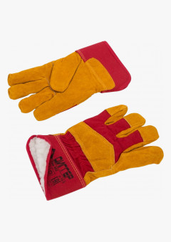 Перчатки спилковые комбинированные утепленные (искусственный мех) ДИГГЕР